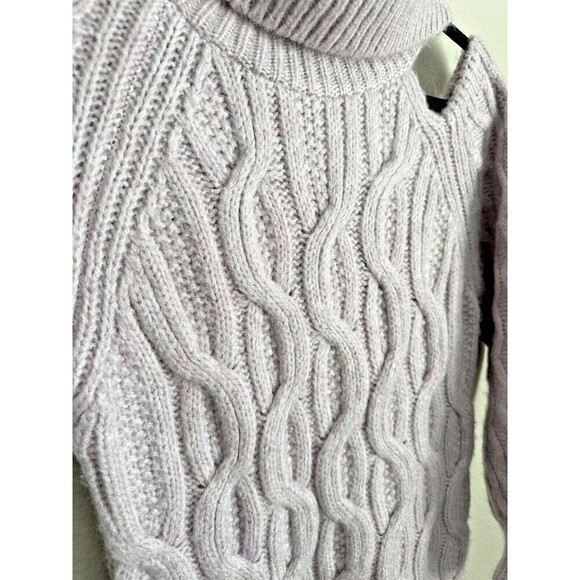 Anthropologie Pilcro Sweater Womens Size XS Boho Open Shoulder Cable Knit Tunic - Picture 4 of 9